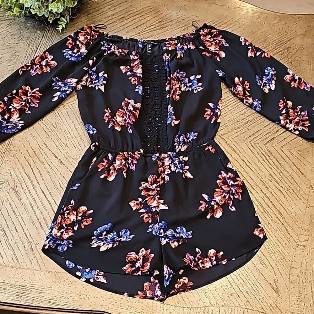 Floral romper size M Aqua